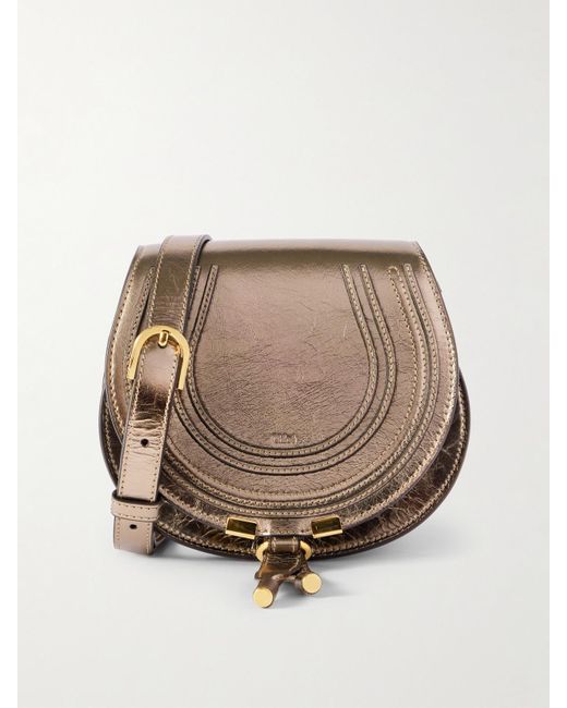 Chloé Natural Marcie Schultertasche Aus-Leder