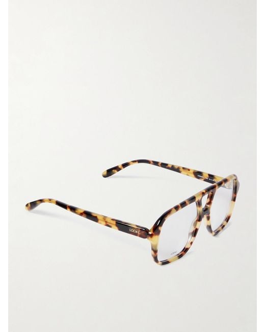 Loewe Brown Aviator-Style Tortoiseshell Acetate Optical Glasses