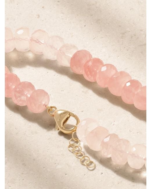 JIA JIA Natural Oracle 18-Karat Rose Quartz Beaded Bracelet