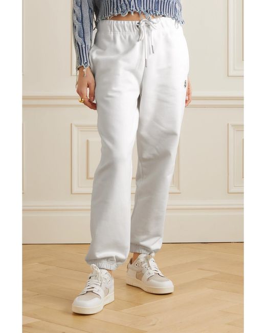 Moncler White Tapered Cotton-Jersey Track Pants