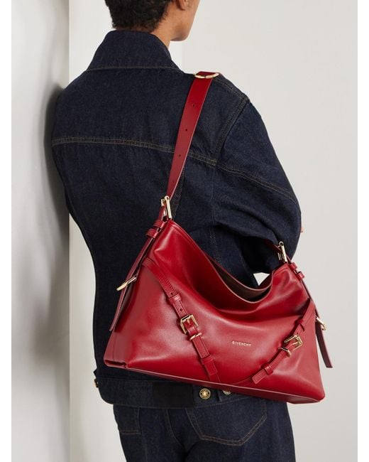 Givenchy Red Voyou Medium Leather Shoulder Bag