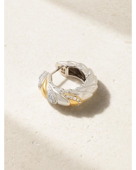 Rainbow K Natural Ecailles 14-Karat And Diamond Single Earring