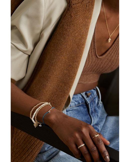 Sydney Evan Blue Evil Eye 14-Karat, Cord And Enamel Bracelet