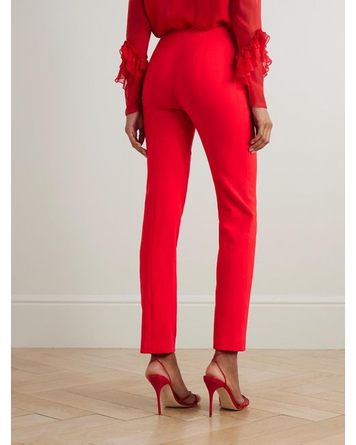 Carolina Herrera Red Emilie Wool-Blend Skinny Pants