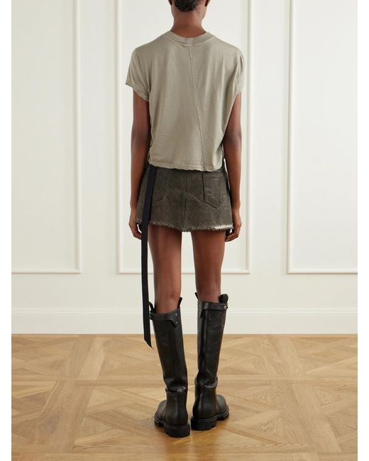 Rick Owens Natural Drkshdw Cropped Cotton-Jersey T-Shirt