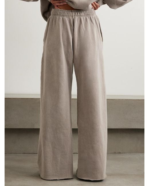 SLVRLAKE Denim Gray Cotton-Jersey Wide-Leg Track Pants
