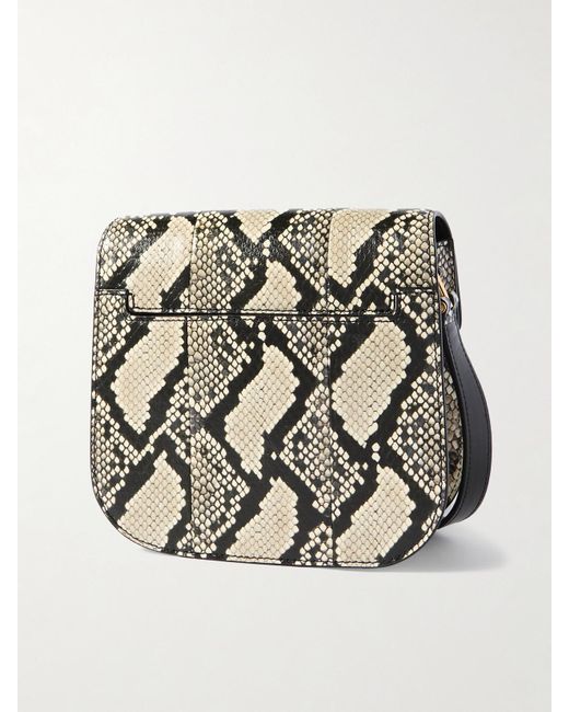 Tom Ford Gray Tara Mini Snake-Effect Leather Shoulder Bag