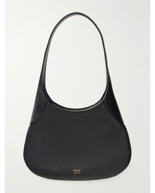 Khaite Black Joan Small Leather Shoulder Bag