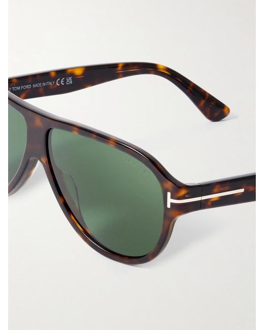 Tom Ford Green Samuele Aviator-Style Acetate Sunglasses