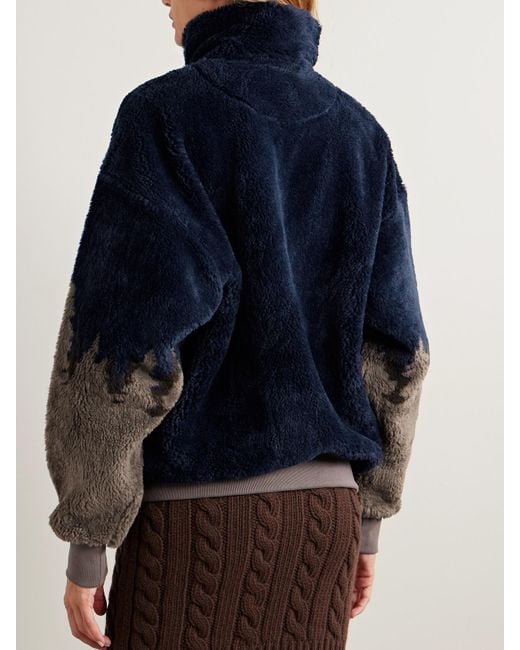 Bally Blue Printed Fleece Half-Zip Jacket
