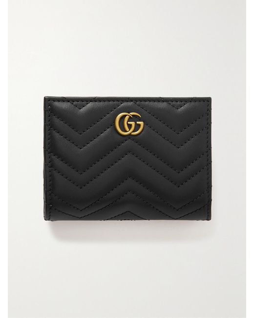 Gucci Black Gg Marmont 2.0 Embellished Matelassé Leather Wallet