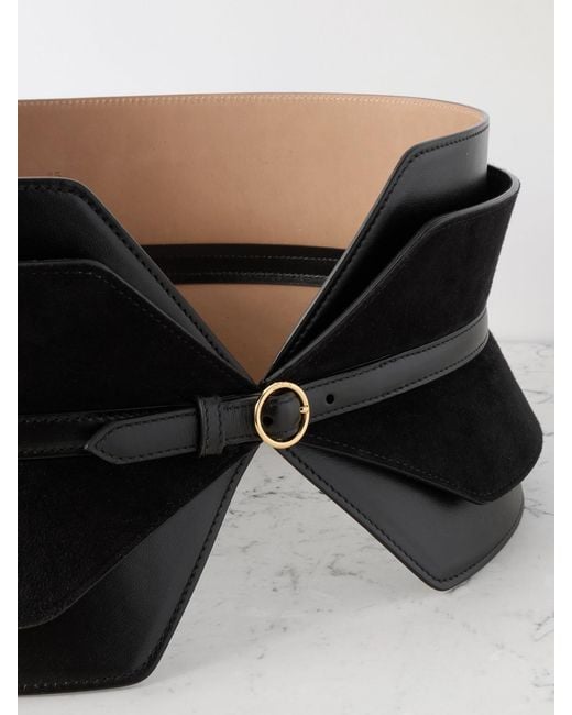 Alaïa Black Leather And Suede Waist Belt