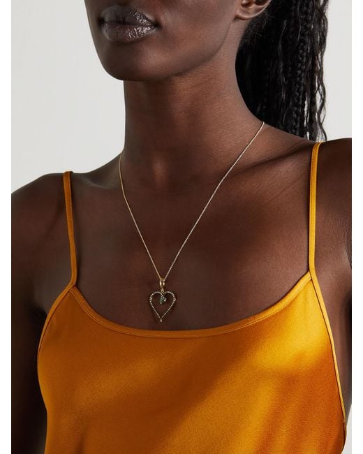Ileana Makri Natural Miracle Love 18-Karat, Diamond And Emerald Necklace