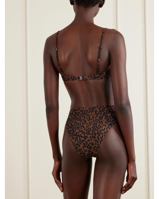 Haight Gray Barbara Leopard-Print Bikini Top