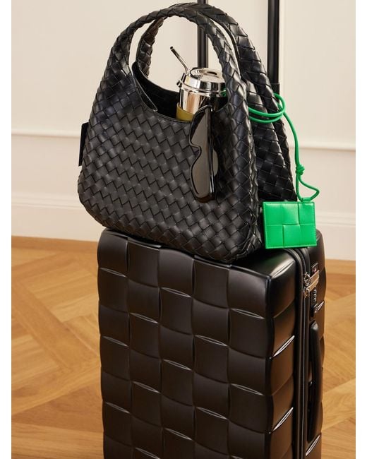 Bottega Veneta Black Odyssey Leather-Trimmed Intrecciato Polycarbonate Carry-On Suitcase