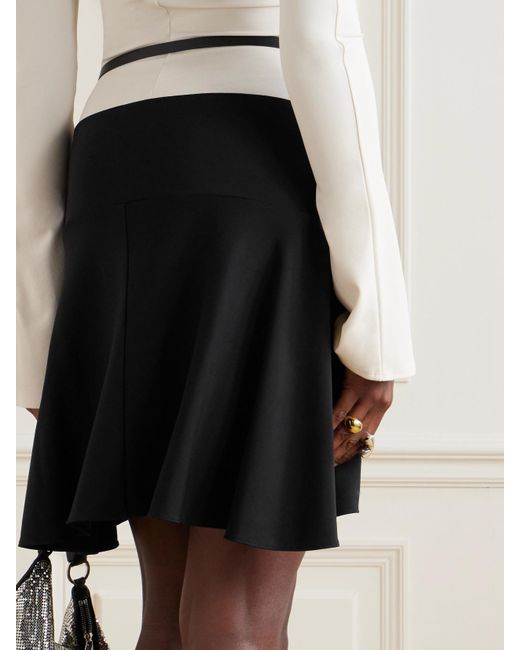 Courreges Black Belted Leather-Trimmed Jersey Mini Skirt