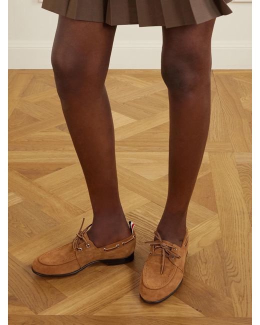 Thom Browne White Leather Loafers