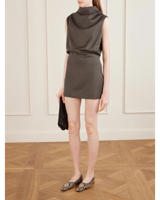 Khaite Brown Astor Wool Mini Dress