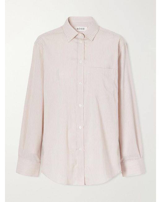 Rohe White Striped Woven Shirt
