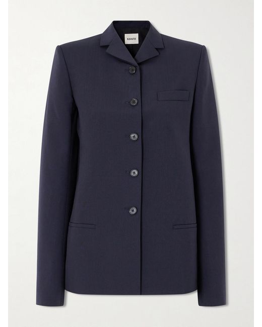 Khaite Blue Celton Wool Blazer
