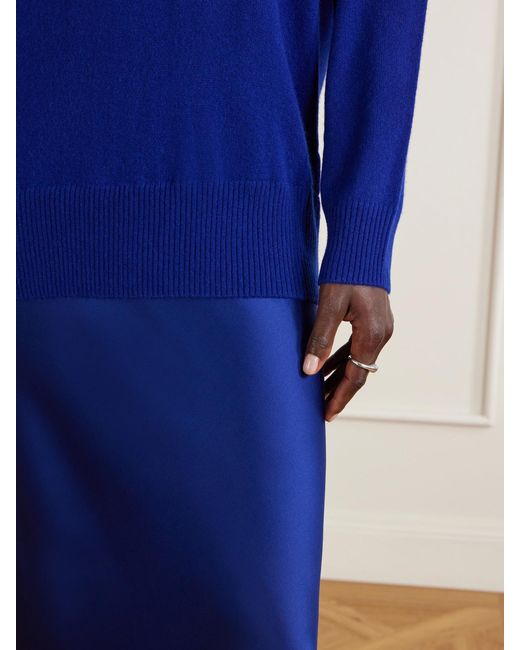 Christopher Esber Blue Monument Cashmere And Silk-Satin Maxi Dress