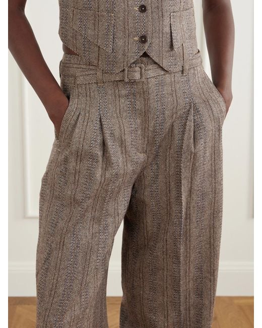 RRL Natural Wool And Cotton-Blend Wide-Leg Pants
