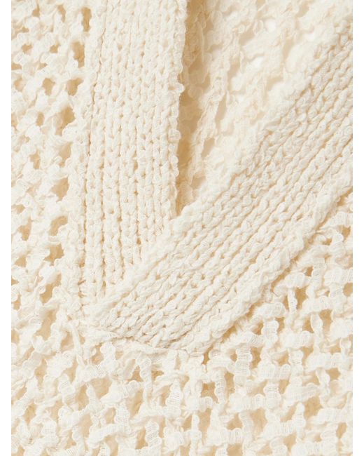 LIBEROWE Natural Open-Knit Polo Sweater