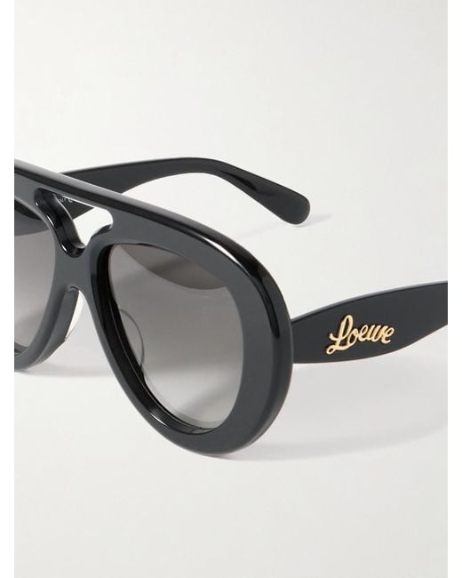 Loewe Black Aviator-Style Acetate Sunglasses