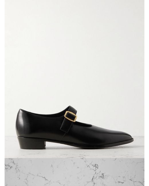 Bally Black Gerwin Glossed-Leather Mary Jane Flats