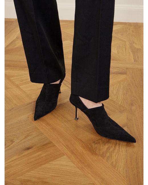 Christen Black Helix Suede Pumps