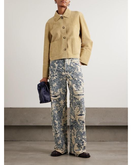 Loewe Natural Paneled Suede Jacket