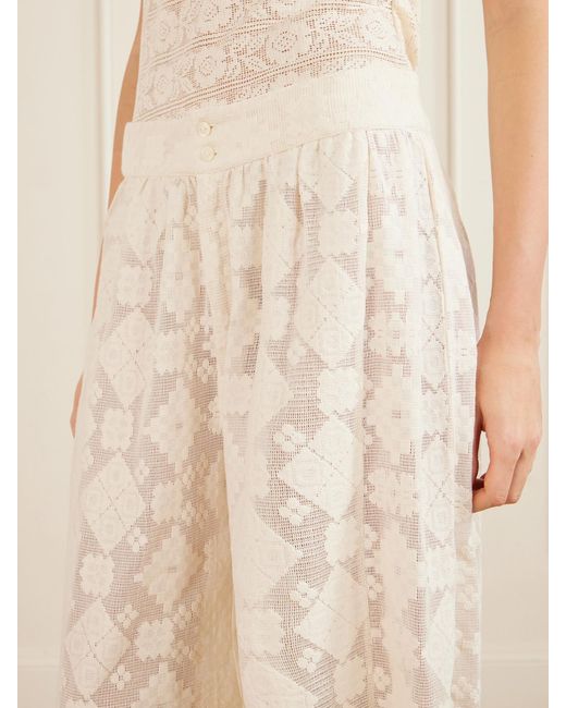 Alix Of Bohemia Natural Margot Tetris Cotton-Lace Tapered Pants