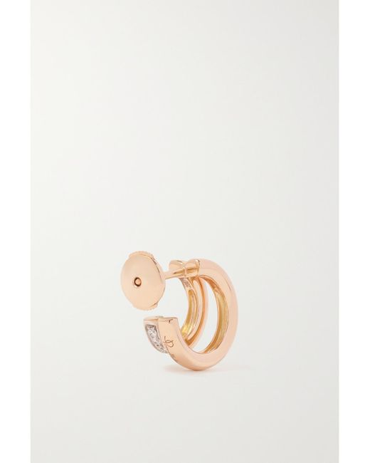 Pomellato Natural Together 18-Karat Rose Diamond Hoop Earrings