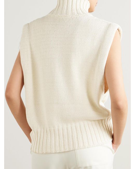Rohe Natural Ärmelloser Stehkragenpullover Aus Einer Woll-Kaschmirmischung