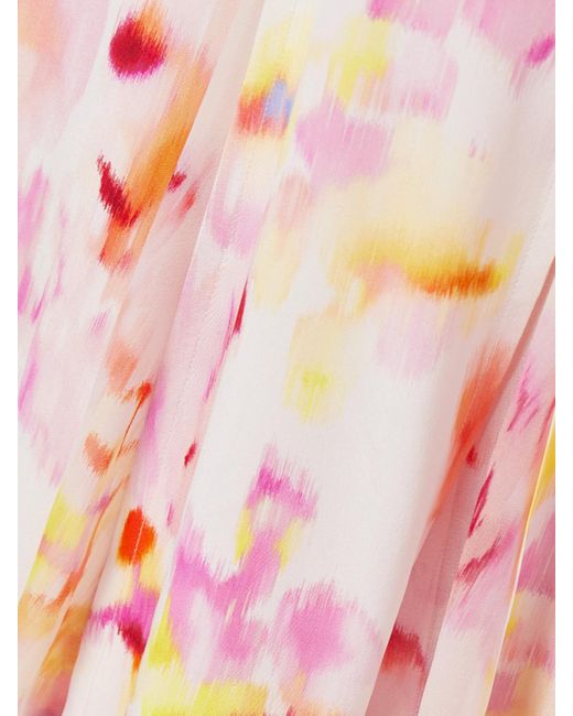 La Ligne White Luca Printed Silk Midi Dress