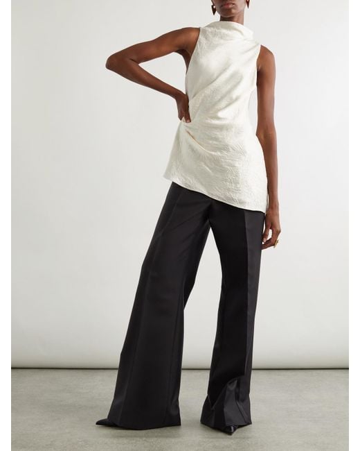 Alexander McQueen Natural Asymmetrisches Oberteil Aus Satin