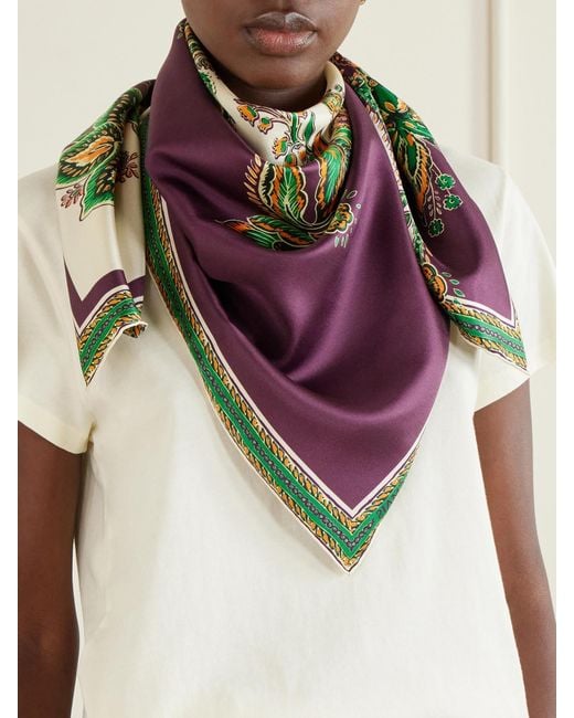 ALÉMAIS Multicolor Ruthie Floral-Print Silk-Twill Scarf