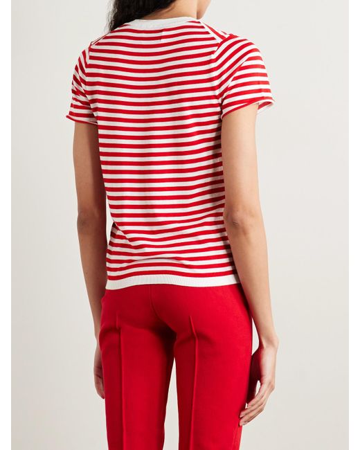 High Sport Red Owen Striped Cotton T-Shirt