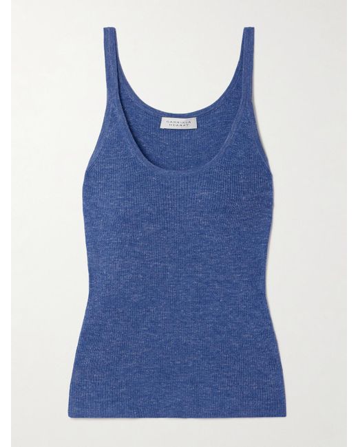 Gabriela Hearst Blue Cinxia Tanktop Aus Einer Gerippten Mischung Aus Kaschmir, Seide Und Hanf