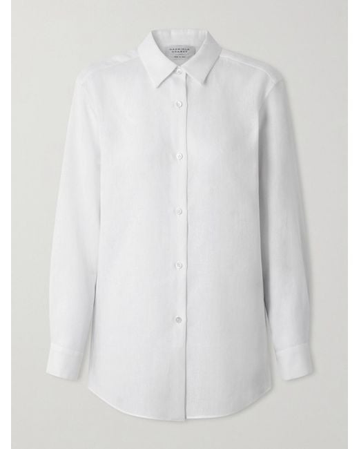 Gabriela Hearst White Reyes Linen Shirt