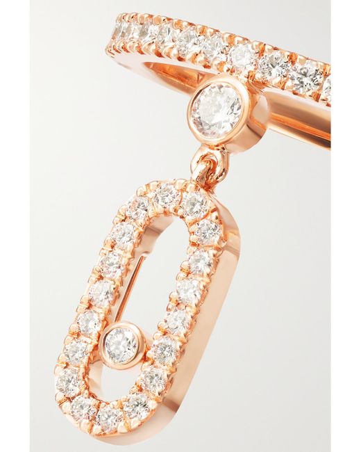 Messika Natural Move Uno Tassel 18-Karat Rose Diamond Ring