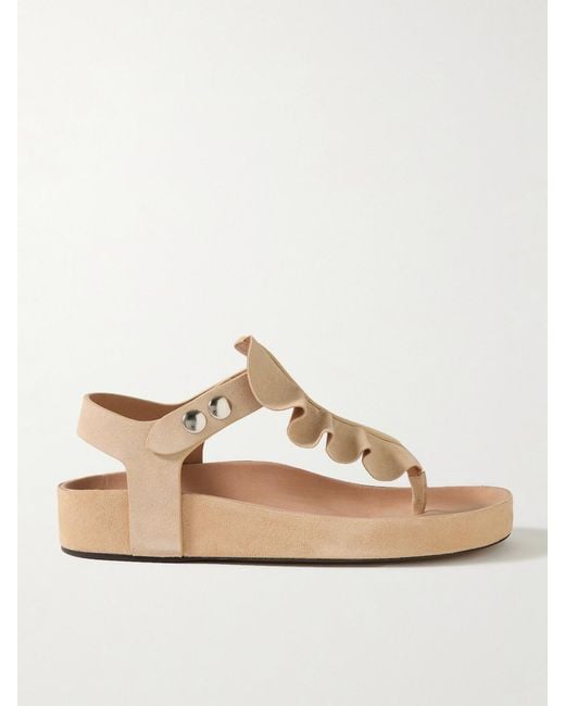 Isabel Marant Natural Isela Suede Sandals