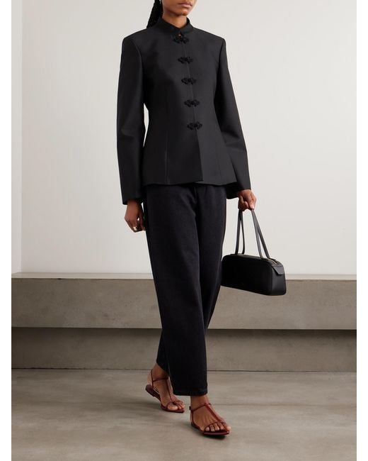 Rohe Black Wool And Silk-Blend Twill Jacket