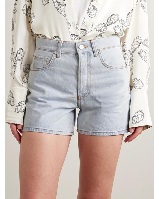 Anine Bing Blue Dalton Organic Denim Shorts