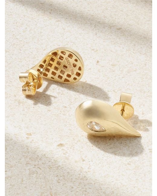 Mateo Natural Water Droplet 14-Karat Diamond Earrings