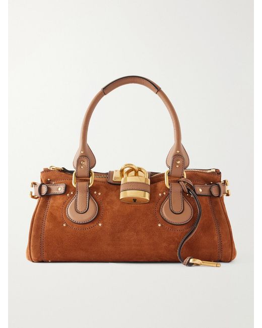 Chloé Brown Paddington Suede Shoulder Bag