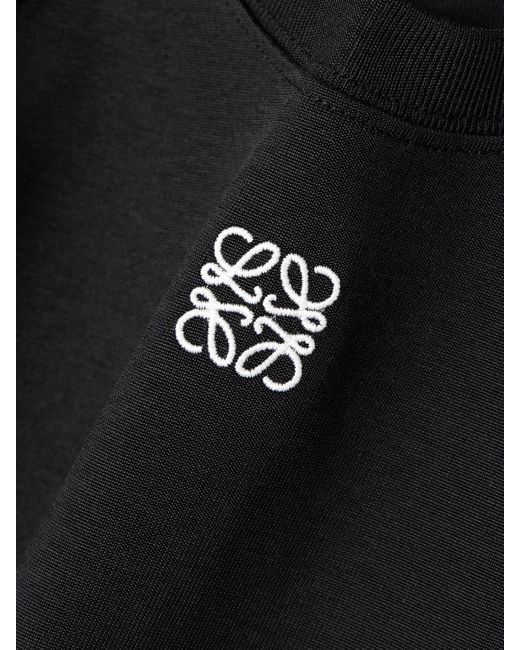 Loewe Black T-Shirt Aus Jersey Aus Einer Baumwollmischung Mit Stickerei