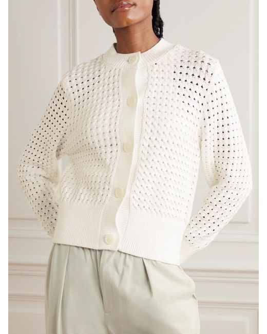 Varley White Bettina Cardigan Aus Einer Baumwollmischung