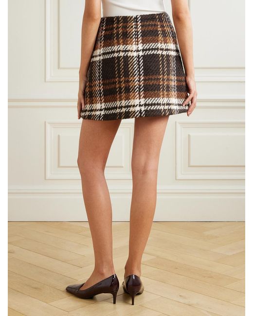 Patou Metallic Checked Wool-Blend Mini Skirt