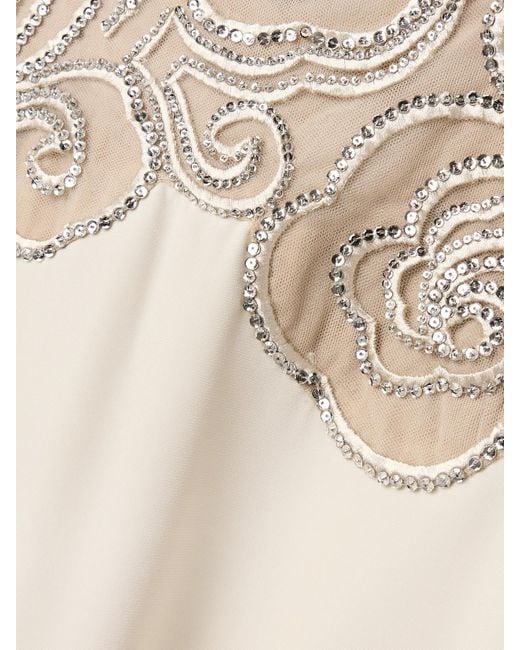 Georges Hobeika Natural Crystal-Embellished Tulle And Faille Gown